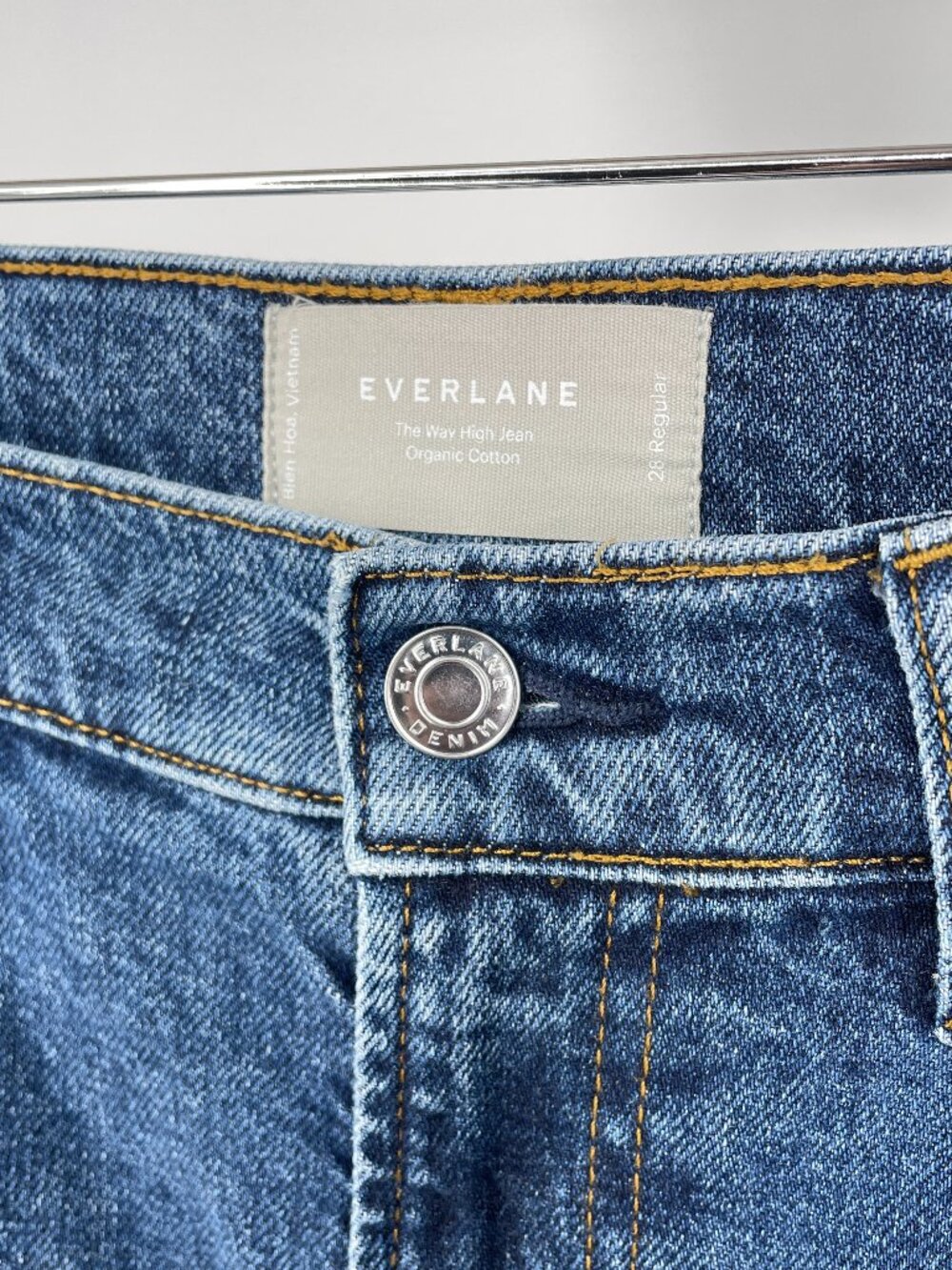 Everlane Way-High Zip Jean In Vintage Blue Size 28 Regular Organic Cotton - Picture 7 of 9